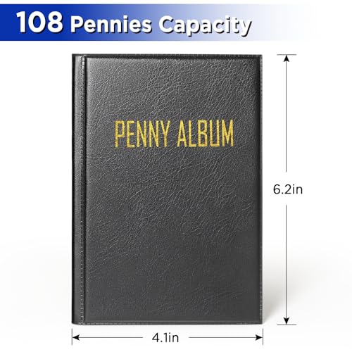 CollectHall Mini Pressed Penny Book, Penny Album Hoold 108 Coins, Portable Penny Holder For Collectors, Fit for Travel and Home Use, Black - Image 4