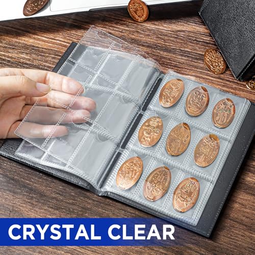 CollectHall Mini Pressed Penny Book, Penny Album Hoold 108 Coins, Portable Penny Holder For Collectors, Fit for Travel and Home Use, Black - Image 5