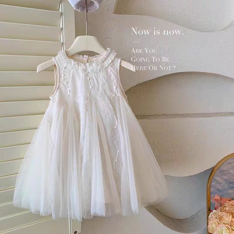 Girls Princess Dress with Embroidery and Lace - Image 4