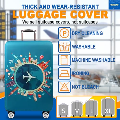 FreshDcart Luggage Dust Cover, Stretchable Suitcase Cover, Durable Travel Bag Covers for Suitcases - Universal Fit Easy to Use (Multicolor, Pack of 1) (Medium (22-24 inch)) - Image 4