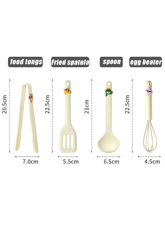 هومستر 4 أجهزة الكمبيوتر الشخصية أدوات الطبخ السيليكون - 230 درجة مقاومة للحرارة مطبخ أدوات السيليكون مجموعة، ملعقة، مقلية شقاق، بيض ضربة، الغذاء كليب - غسالة صحون آمنة - Image 3