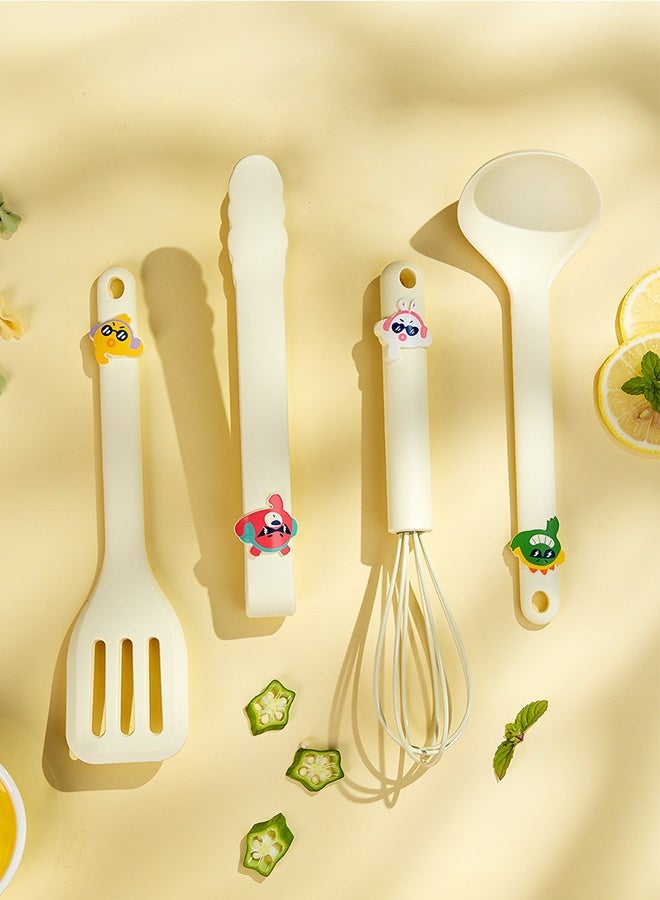 هومستر 4 أجهزة الكمبيوتر الشخصية أدوات الطبخ السيليكون - 230 درجة مقاومة للحرارة مطبخ أدوات السيليكون مجموعة، ملعقة، مقلية شقاق، بيض ضربة، الغذاء كليب - غسالة صحون آمنة - Image 2