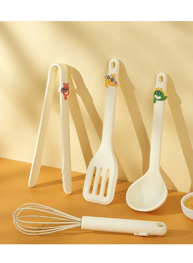 هومستر 4 أجهزة الكمبيوتر الشخصية أدوات الطبخ السيليكون - 230 درجة مقاومة للحرارة مطبخ أدوات السيليكون مجموعة، ملعقة، مقلية شقاق، بيض ضربة، الغذاء كليب - غسالة صحون آمنة - Image 1