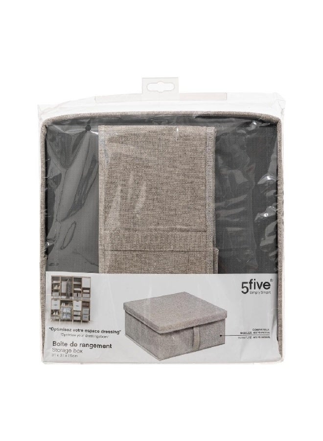 Five Simply Smart High-Quality Orga Storage Box with Lid Beige 31 x 15 cm 181250 - Image 4