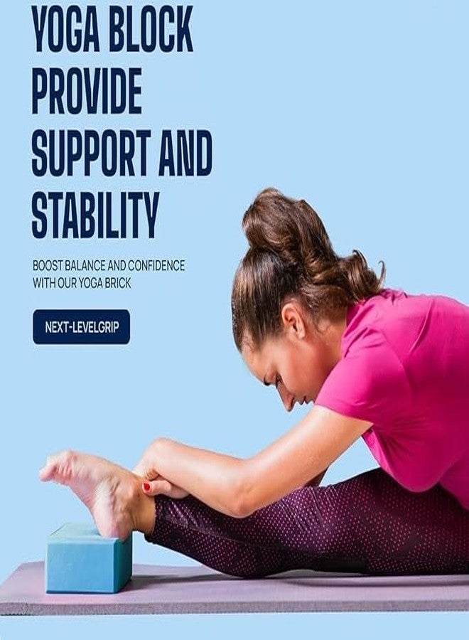 First Choice مكعب يوغا من إسفنج EVA عالي الكثافة من FIRST CHOICE للقوة والتوازن والمرونة، مقاوم للروائح، حجم عادي (3 × 6 × 9 بوصات، مجموعة من قطعة واحدة، أزرق) - Image 5