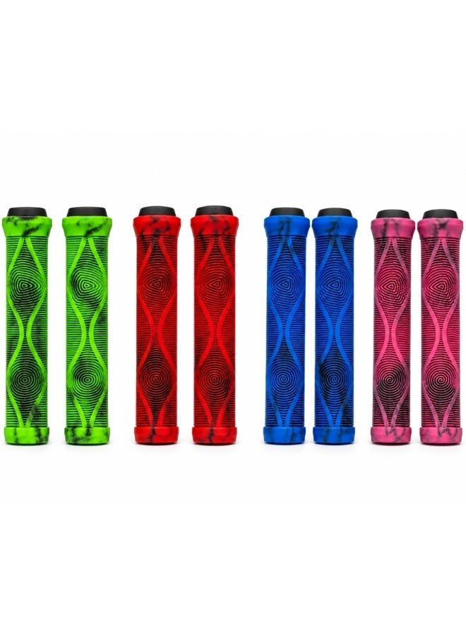 Fukukawa Multicolor Anti-Slip Bicycle Handlebar Grips Soft Rubber 22.2mm Shock Absorbing Bike Handle Grips for MTB BMX Scooter Cycle Pink Black Pair - Image 3
