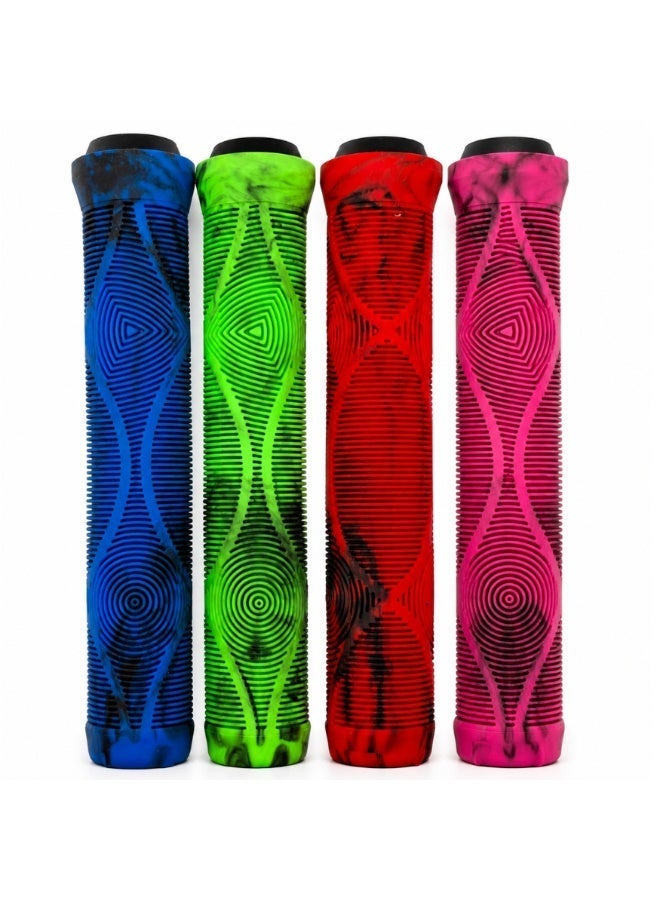 Fukukawa Multicolor Anti-Slip Bicycle Handlebar Grips Soft Rubber 22.2mm Shock Absorbing Bike Handle Grips for MTB BMX Scooter Cycle Pink Black Pair - Image 4