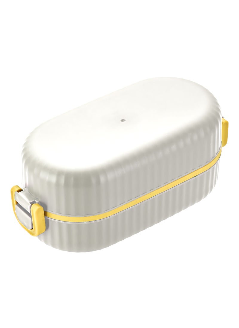 flâneur - Lunch Box with Yellow Straps and Secure Latches, 880ml - Durable, Leak-Proof Food Container for School Lunches, Work, and Travel, Featuring a Modern Design and Portability - Image 1