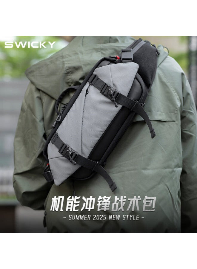 Swicky New Men'S Single Shoulder Bag Crossbody Bag Tactical Chest Bag For Outing Commuting Cycling - Image 1