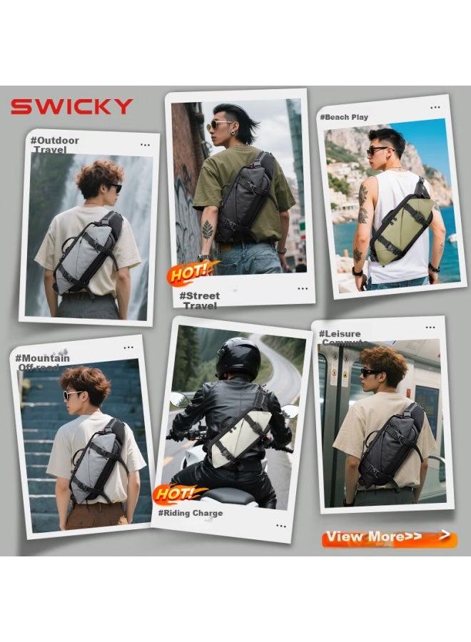 Swicky New Men'S Single Shoulder Bag Crossbody Bag Tactical Chest Bag For Outing Commuting Cycling - Image 2