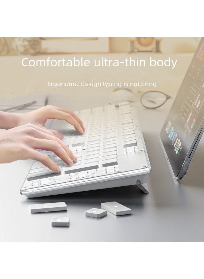 Gx710 Wired Silent Keyboard Comfortable Mechanical Feel Suitable For Gaming Office Environments-Color:【Wired Mute Single Keyboard】 Metal Black-Blue Light - Image 5