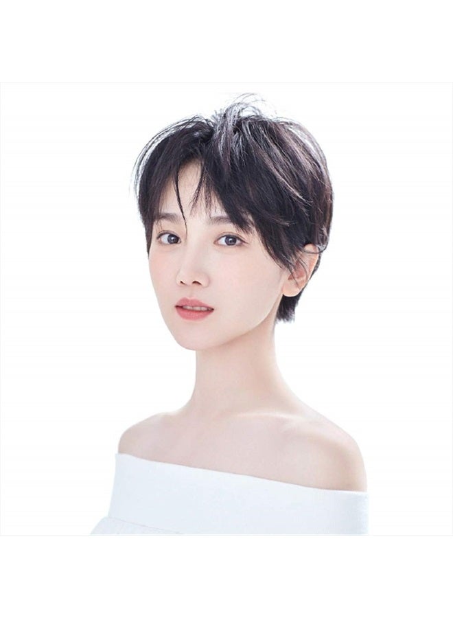 Drasawee Human Hair Toppers for Women Short Straight Clip in Top Hairpiece for Thinning Hair Hair Loss Cover Hair 7x10 20cm Dark Brown - Image 1