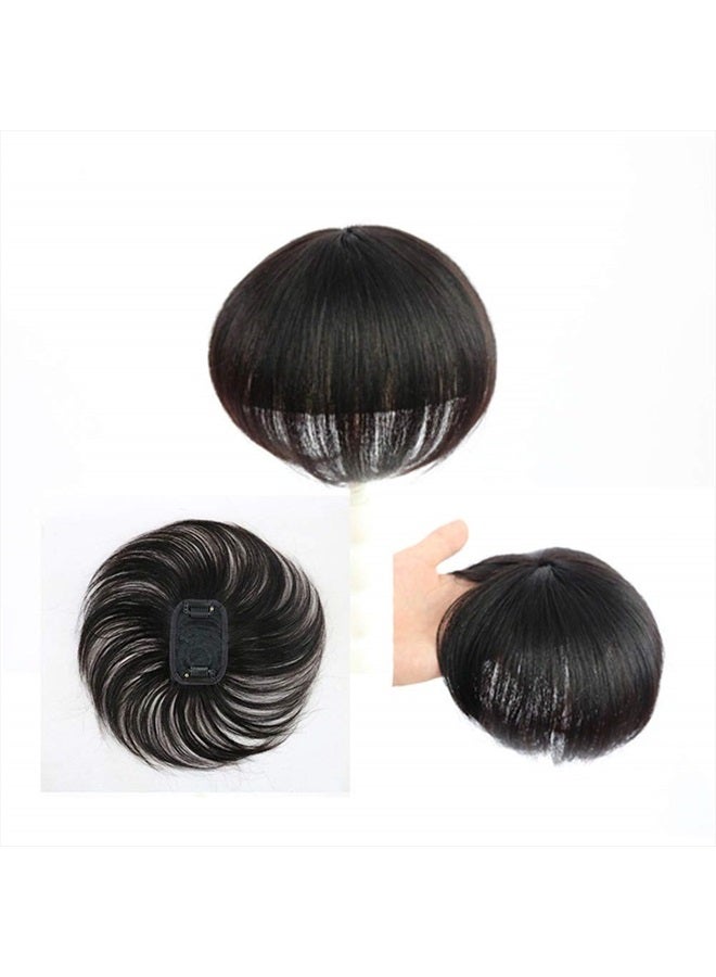 Drasawee Human Hair Toppers for Women Short Straight Clip in Top Hairpiece for Thinning Hair Hair Loss Cover Hair 7x10 20cm Dark Brown - Image 4