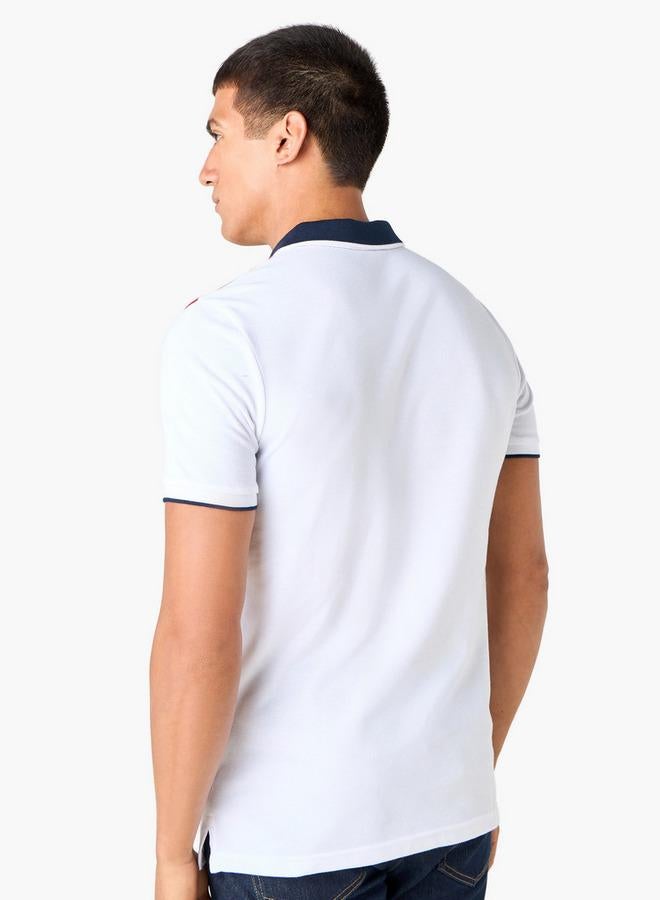 سبلاش فيڤ تيشيرت بولو مطرز بألوان متداخلة - Image 3