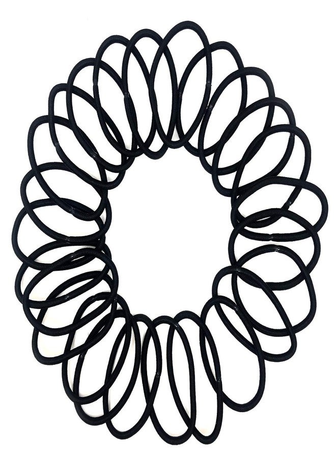 Scunci Effortless Beauty Thick Hair No-damage Black Elastics, 72 Count - Image 1