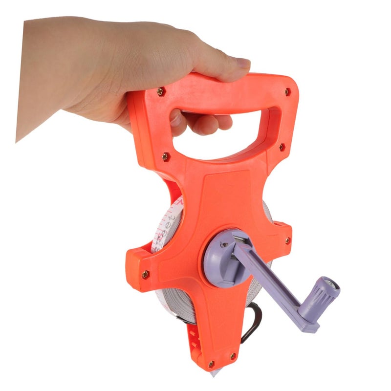 20M Hand Crank Tape Measure for Construction with Plastic Frame, Long Measuring Tape for Carpentry and Outdoor Use, Sturdy Reel Tool for Precise Linear Measurement - Image 4