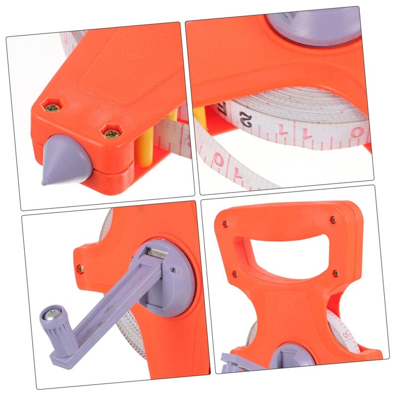 20M Hand Crank Tape Measure for Construction with Plastic Frame, Long Measuring Tape for Carpentry and Outdoor Use, Sturdy Reel Tool for Precise Linear Measurement - Image 3