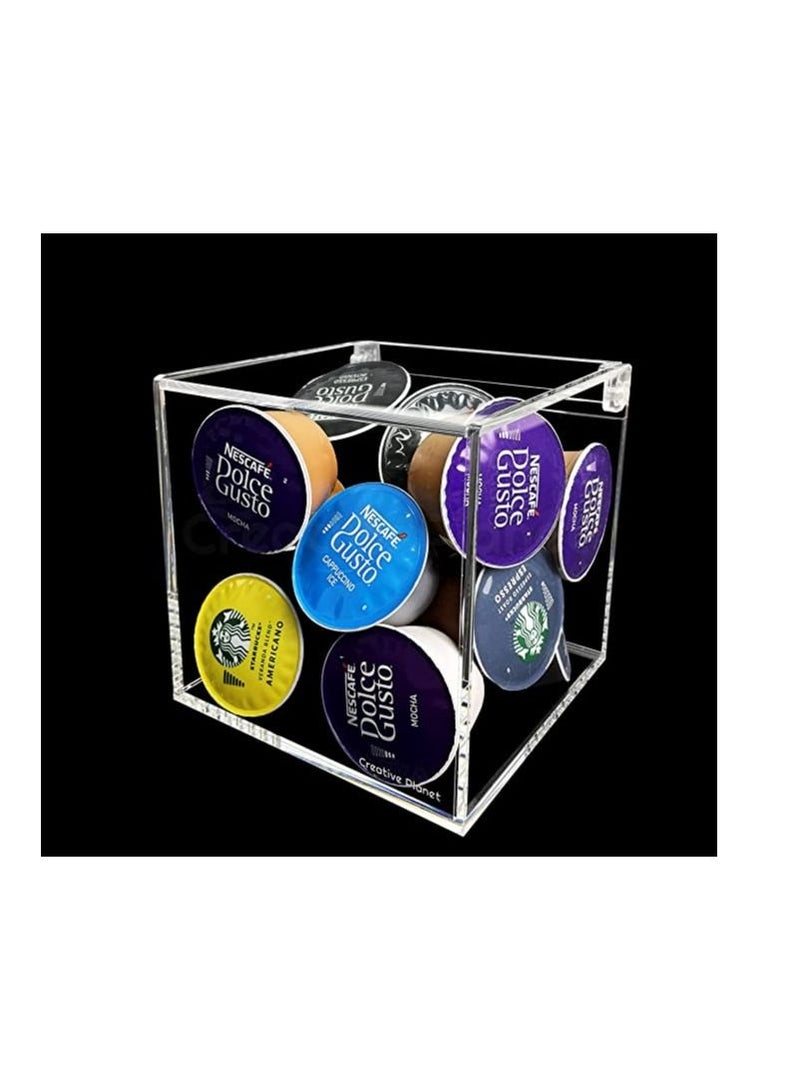 Creative Planet Acrylic Coffee Pod Capsule Holder For Nespresso Vertuoline, Space Saving Kitchen Organizer 1 Compartments with Hinge Lid. Perfect Storage Box (Pack of 2) - Image 3