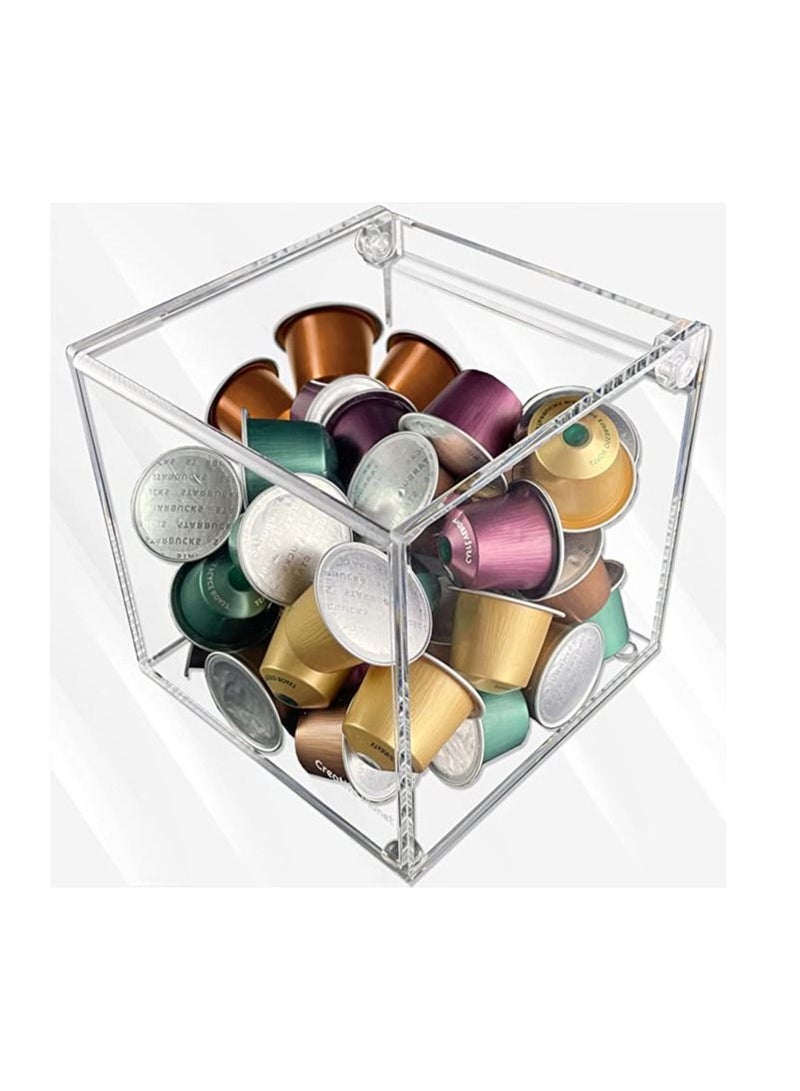 Creative Planet Acrylic Coffee Pod Capsule Holder For Nespresso Vertuoline, Space Saving Kitchen Organizer 1 Compartments with Hinge Lid. Perfect Storage Box (Pack of 2) - Image 4