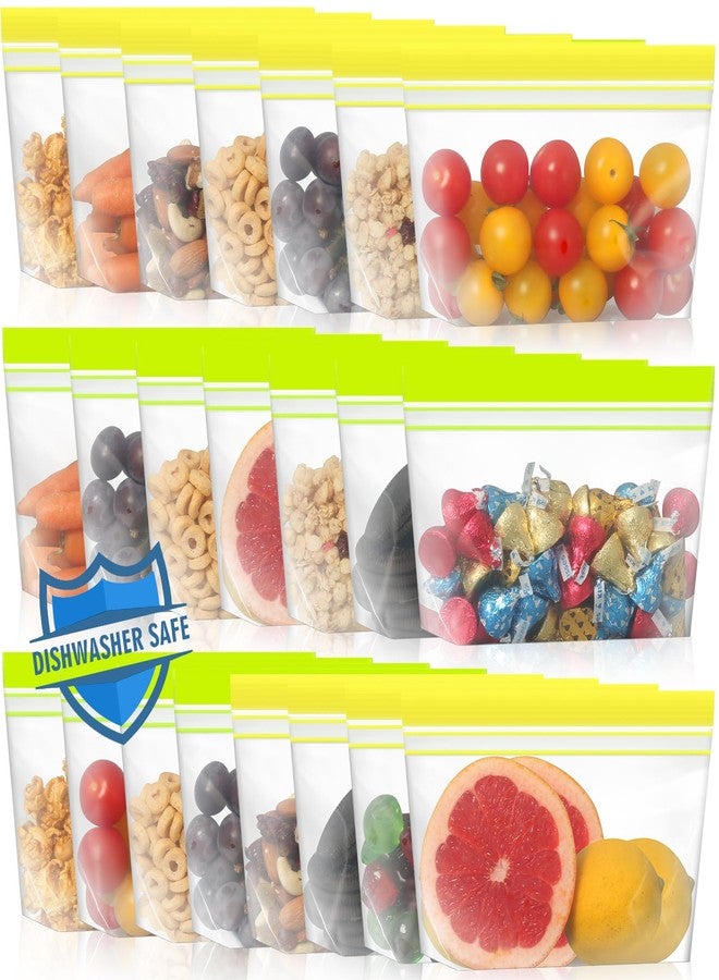 Lerine 22 Pack Reusable Snack Bags Dishwasher Microwave Safe, Stand Up Reusable Food Storag Bags, BPA Free Leakproof Reusable Bags Snack Pouch for Candy, fruits, Cereal, Home Organization - Image 1