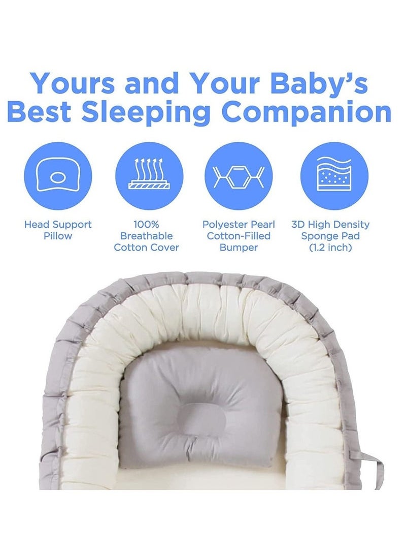 Gonice Recliner for Newborns - Portable Crib Bed for Co-Sleeping - Comfortable Recliner Cushion and Snuggle Nest with Pillow - Baby Boys & Girls (0-12 months)  - Image 2