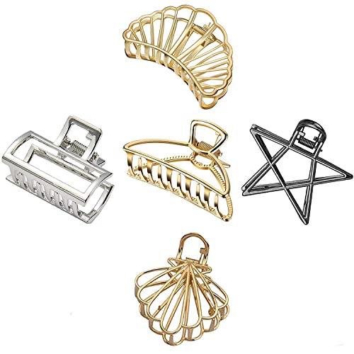 BIRDWARE Medium-Size Multi Color Imported Metal Material Butterfly hair Clips For Women & Design as per available (Pack Of 5) | hair clutchers - Image 1