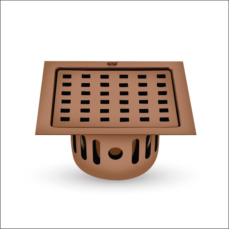 Sanjay Chilly Square Zoom Colour Collection SS Floor Drain for Bathroom with Cockroach Trap 304 Grade Floor Drain Cover Safety from Cockroach & Insects Anti Odor Drain Strainers (5x5 Inch Rose Gold) - Image 2