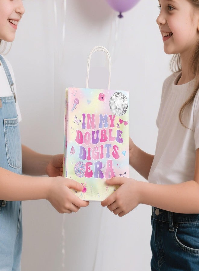 EoBeCy 16 Pcs 10th Bithday Party Favor Bags, Iridescent In My Double Digits Era Goodie Treat Candy Gift Bags with Handles for Girls 10 Year Old Birthday Party Supplies Decorations - Image 5