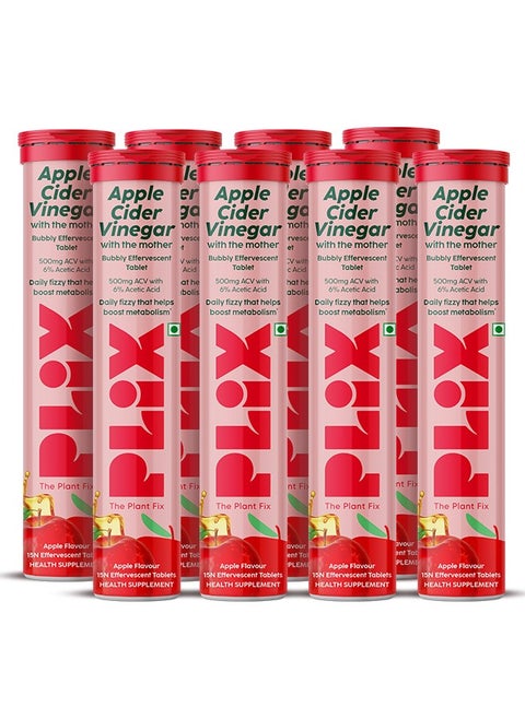 Apple Cider Vinegar 120 Effervescent Tablet, ACV Pack of 8 - Apple