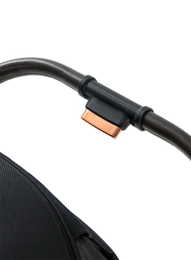 hibobi Luxury High Landscape Reversible Baby Stroller, One-Click Fold, 22cm Shock-Absorbing Rubber Wheels, Detachable Bassinet, Multi-Position Recline, 70kg Capacity, 0–6 Years, Black Single Stroller - Image 5