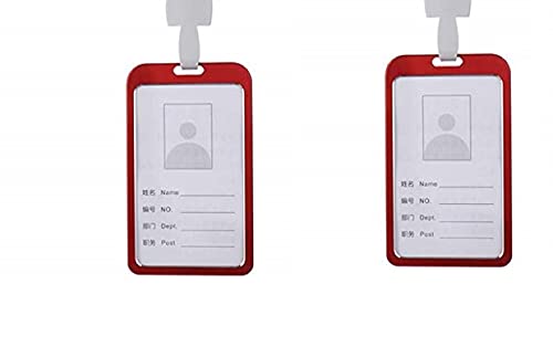 WHNOATOC id Card Holder for Office, id Card Holder for Women, id Card Holder for Men Stylish,id Card Holder for School Student,id Card Holder for Office Steel,Office id Card Covers Holders Pack 2,Red - Image 1