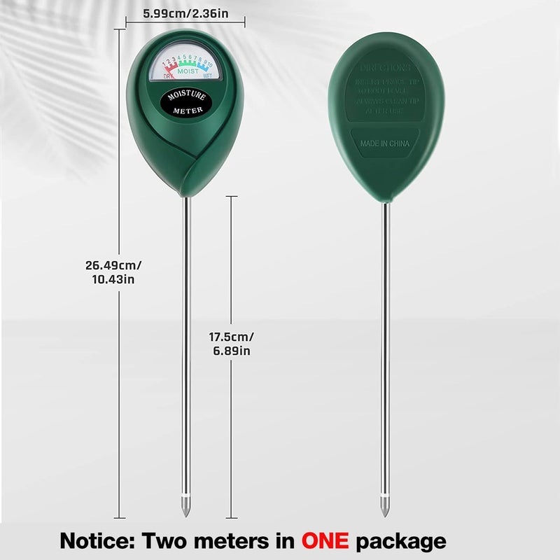 Thlevel Plant Moisture Meter, Plant Water Meter, Soil Moisture Meter for House Plants for Garden, Lawn, Farm, Indoor & Outdoor Use, No Batteries Required (2 Packs Green) - Image 2