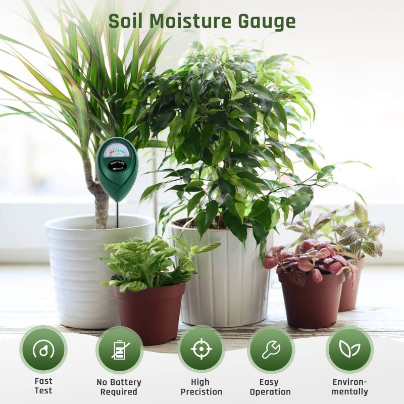 Thlevel Plant Moisture Meter, Plant Water Meter, Soil Moisture Meter for House Plants for Garden, Lawn, Farm, Indoor & Outdoor Use, No Batteries Required (2 Packs Green) - Image 3