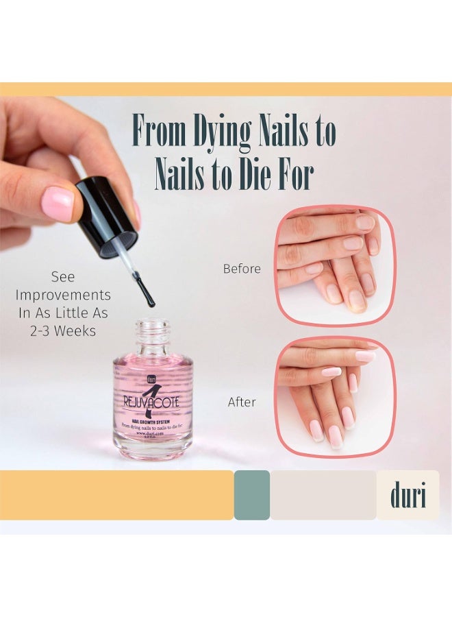 duri Rejuvacote 1 Nail Growth System - Original Maximum Strength Formula - Nail Strengthener and Nail Growth - Base and Top Coat - Pack of 3-0.45 fl. oz. - Image 3