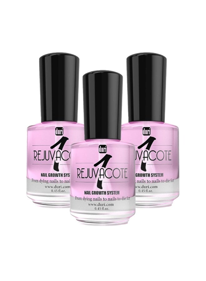 duri Rejuvacote 1 Nail Growth System - Original Maximum Strength Formula - Nail Strengthener and Nail Growth - Base and Top Coat - Pack of 3-0.45 fl. oz. - Image 1