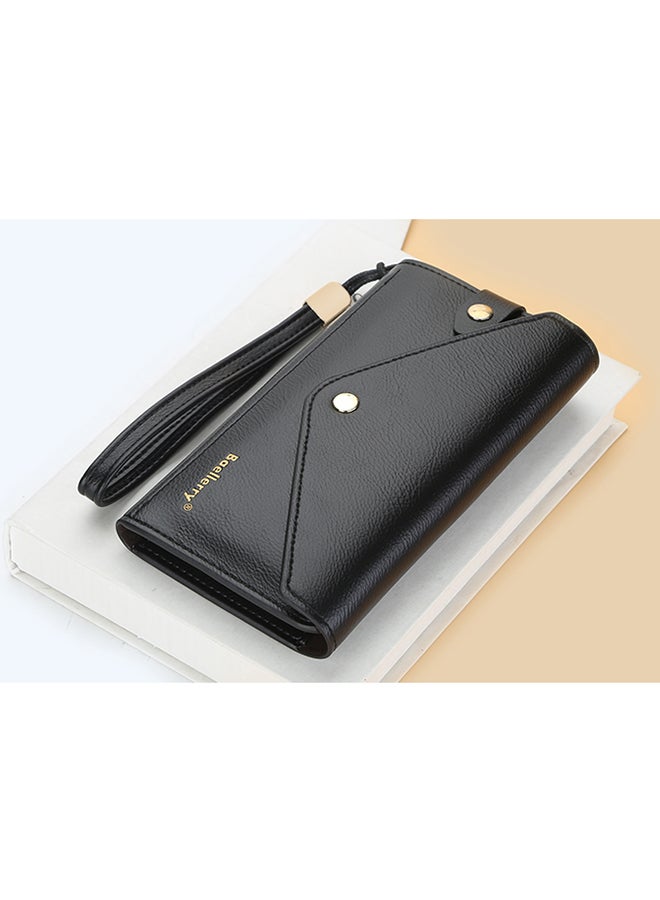 baellerry Casual Envelop PU Leather Long Wallet Ladies Clutch Card Holder for Women Money Zipper Phone Bag with Strap 18.5 x 10 x 2.5cm  - Image 5