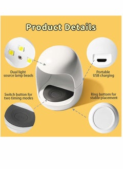 KASTWAVE Nail Dryers, Mini Nail Phototherapy Lamp, Egg UV Gel Nail Lamp, Mini Nail UV Light, LED Therapy Sun Light Dryer, for Fingernail, Toenail (with Charging Cable)  - Image 2