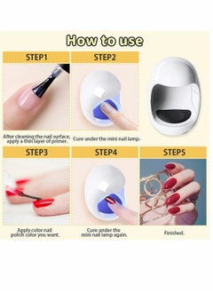 KASTWAVE Nail Dryers, Mini Nail Phototherapy Lamp, Egg UV Gel Nail Lamp, Mini Nail UV Light, LED Therapy Sun Light Dryer, for Fingernail, Toenail (with Charging Cable)  - Image 3