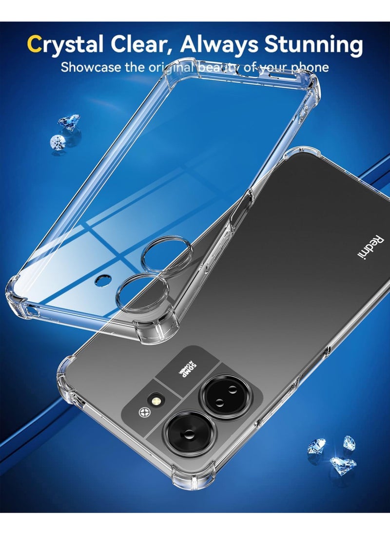 Shockproof Transparent Case Compatible with Xiaomi Redmi 13C - Poco C65