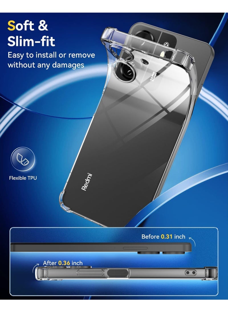 Shockproof Transparent Case Compatible with Xiaomi Redmi 13C - Poco C65
