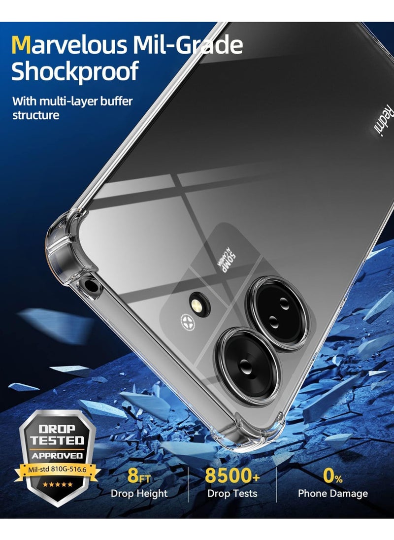 Shockproof Transparent Case Compatible with Xiaomi Redmi 13C - Poco C65