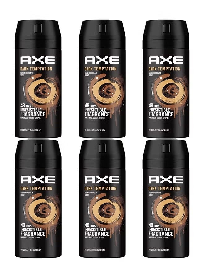 Axe Pack Of 6 Dark Temptation Deodorant Body Spray 150x6ml - Image 1