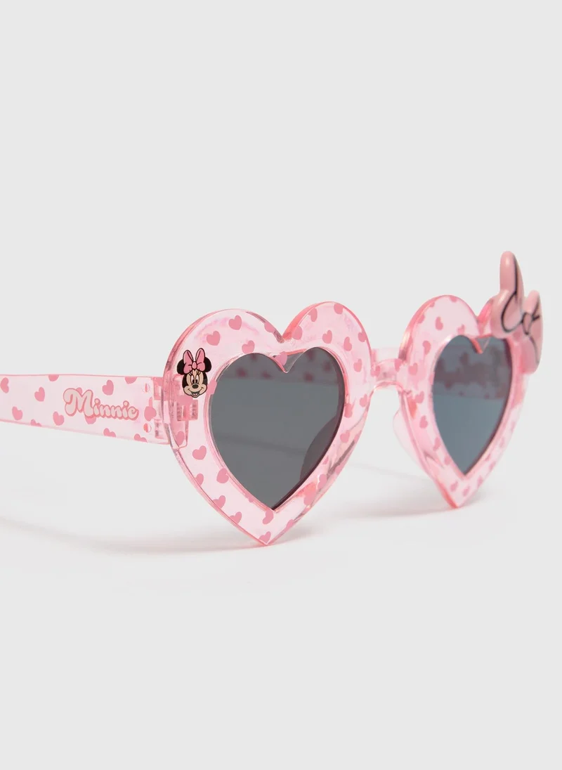 ماتلان Disney Girls Pink Minnie Mouse Heart Sunglasses