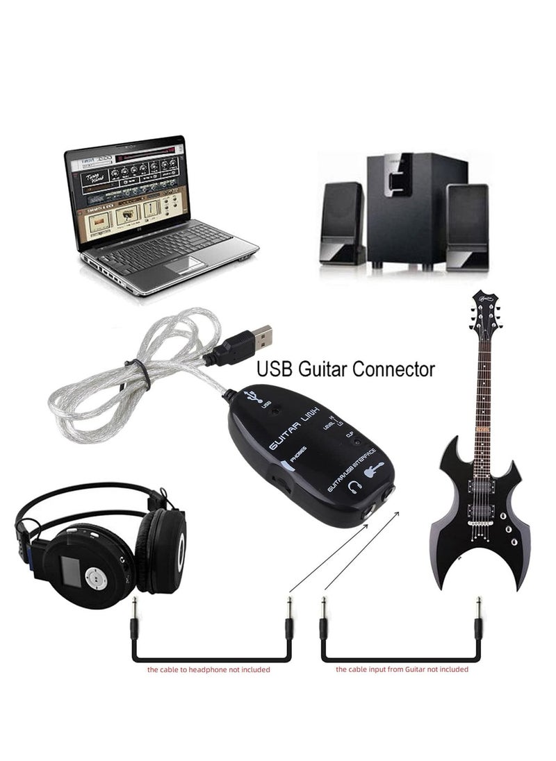 Guitar To USB Interface Link Cable Adapter MAC/PC Recording CD  - Image 4