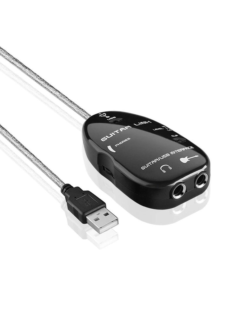 Guitar To USB Interface Link Cable Adapter MAC/PC Recording CD  - Image 1