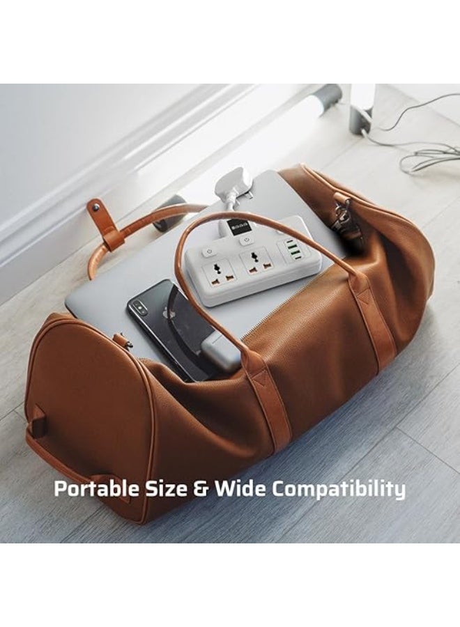 CREATMOR Extension Cord Power Extender Socket,2-Outlet Multi Plug Extension Socket with 4 USB Power Extension,3 Individual Switch Extension Plug,Wall Mount,USB Charging Station for Home Office - Image 3