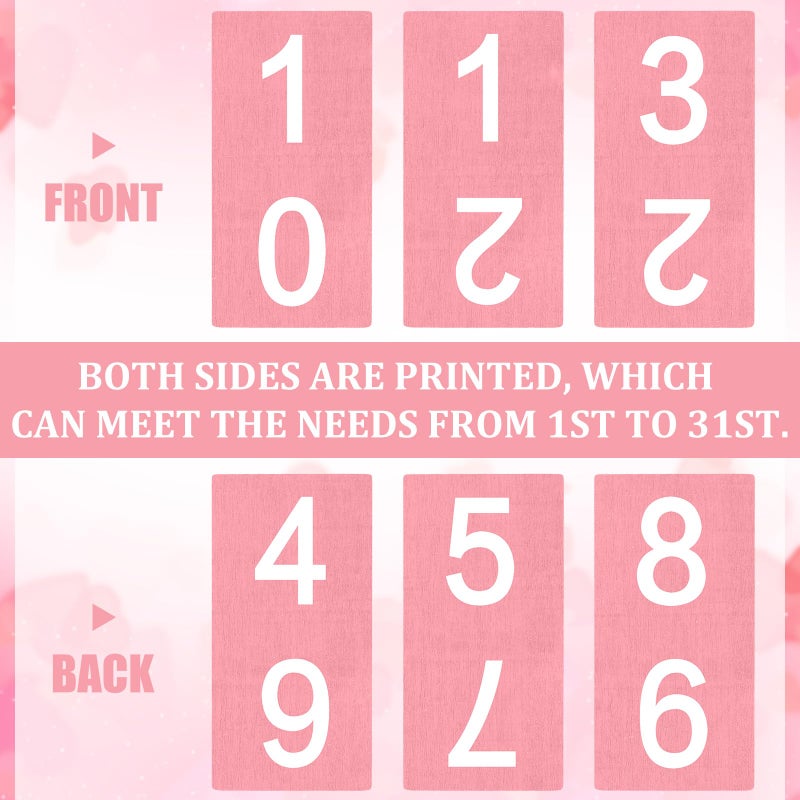 AceOrbit Pink Tulip Wood Block Perpetual Calendar Coquettish Desk Decor Cute Month Week Date Display Decorative Block Calendar for Women Office Home Desk Gift for Women - Image 4