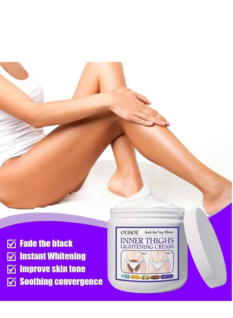 OUHOE Inner Thighs Lightening Cream Body Whitening Cream for Intimate Areas, Skin Lightening for Underarms, Neck, Armpits, Knees, Elbows, Face and Body,60G - Image 2