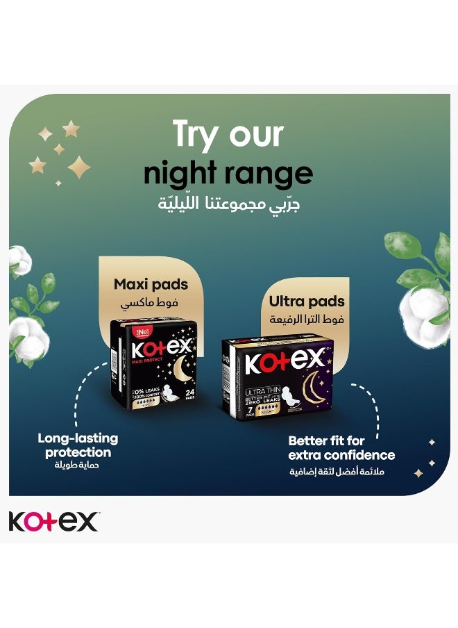 Kotex Natural Maxi Protect Thick Pads, 100% Cotton Pad, Overnight Protection Sanitary Pads with Wings, 44 - pzsku/Z54439A52737647A57120Z/45/_/1738589564/310e35e3-d7a2-4046-a38f-df3bf9184ed0