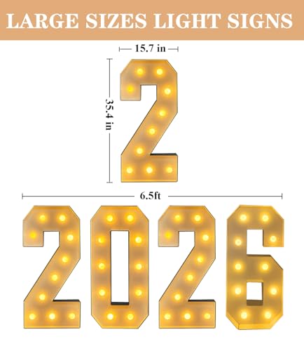 KIMI HOUSE 2026 New Year Graduation Decorations, 3FT Large Grad 2026 Marquee Light Up Letters Sign, Class of 2026 Congrats Party Supplies for Kindergarten Preschool High School College - Image 5
